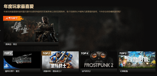 PGA2024年度玩家最喜爱游戏TOP5提名游戏介绍